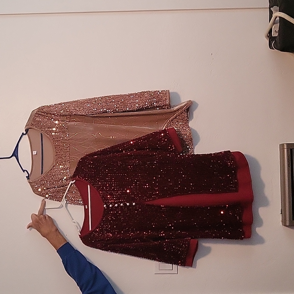 Two fashion sequin shirts